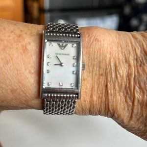 Giorgio Armani ladies wrist watch with diamonds